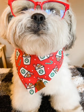 Load image into Gallery viewer, Candy Cane Puppuccino Bandana
