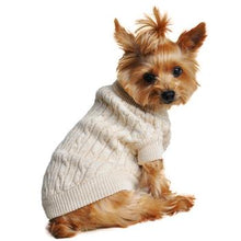 Load image into Gallery viewer, Cable Knit Dog Sweater -Jet Black, Red &amp; Beige
